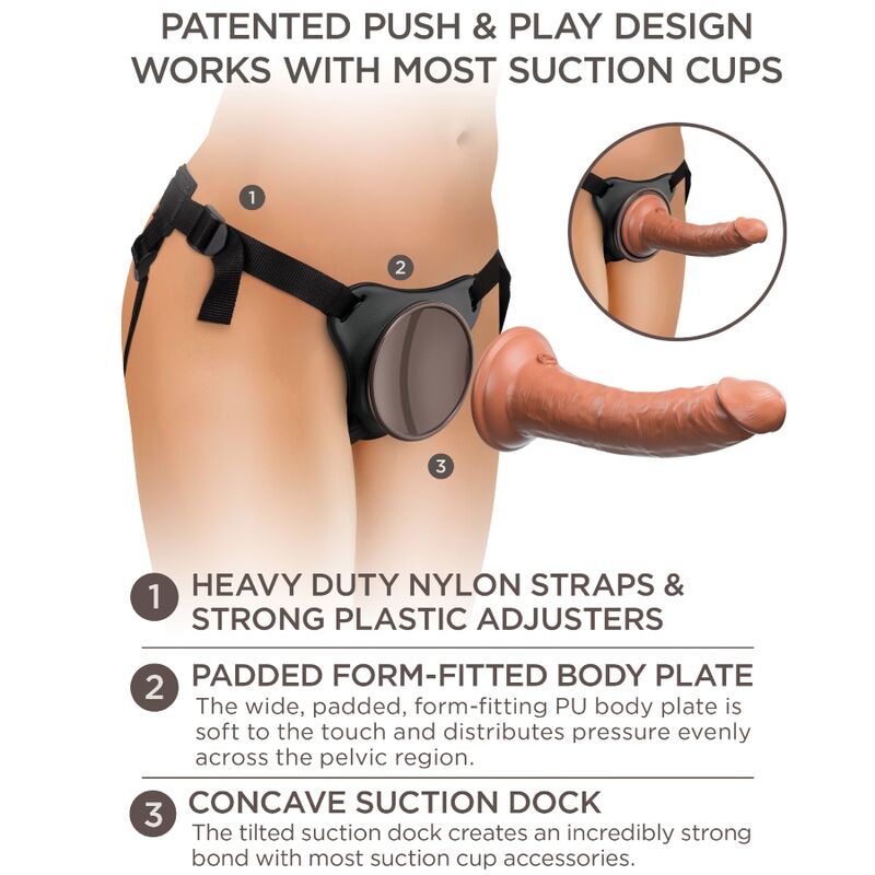 KING COCK - IMBRACATURA REGOLABILE ELITE COMODA CON DILDO 17,8 CM