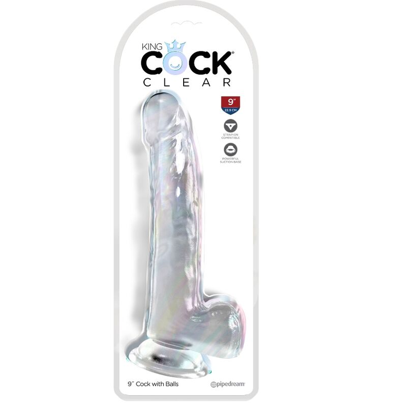 KING COCK - DILDO TRASPARENTE CON TESTICOLI 20,3 CM