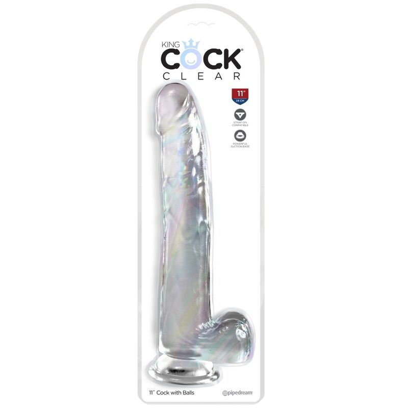 KING COCK - DILDO TRASPARENTE CON TESTICOLI 24,8 CM