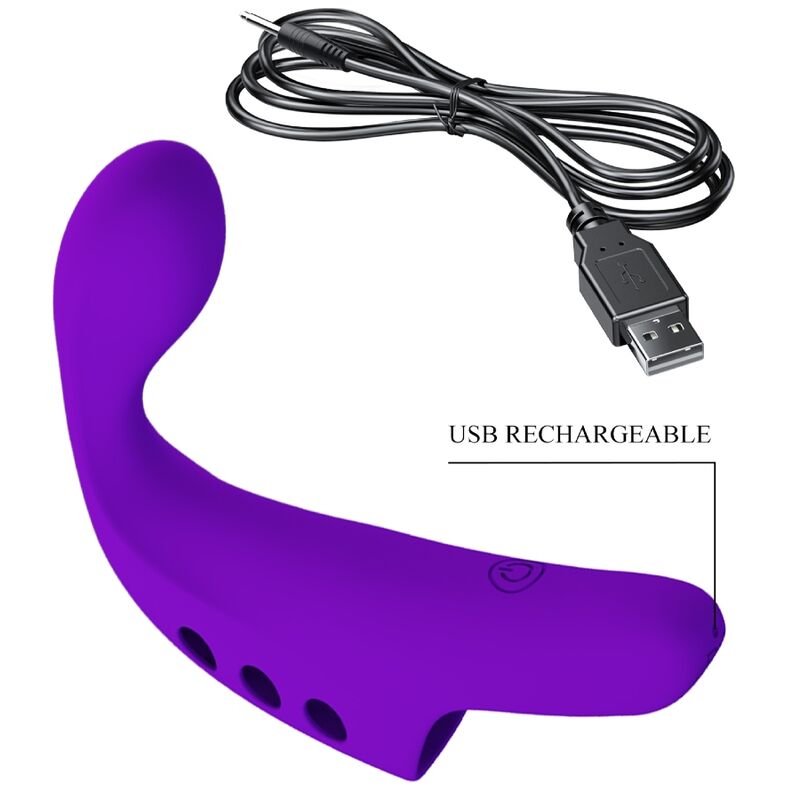 PRETTY LOVE - VIBRATORE RICARICABILE DA DITO VIOLA GORGON