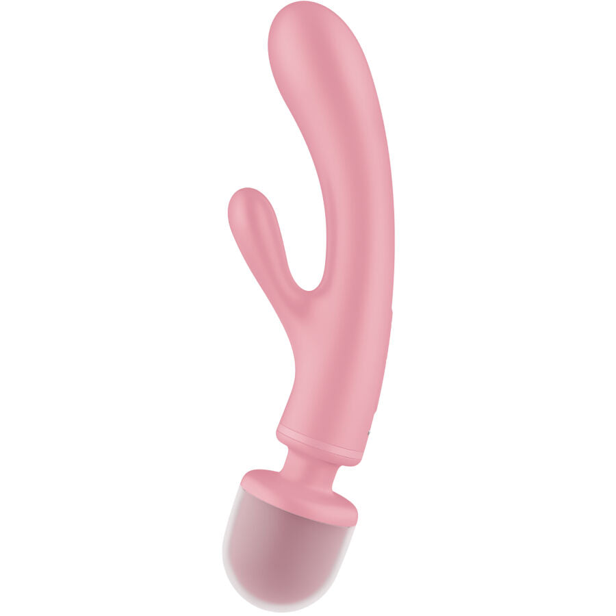 SATISFYER - TRIPLE LOVER MASAJEADOR VIBRADOR RABBIT GRIS