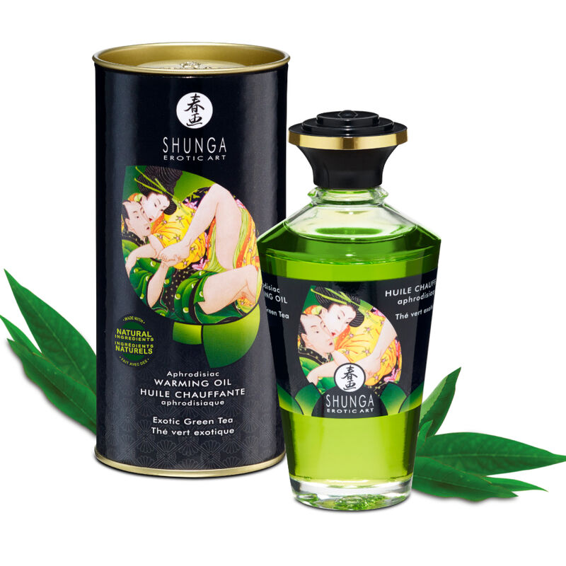 SHUNGA - OLIO DA MASSAGGIO EFFETTO CALORE AL TÈ VERDE BIOLOGICO 100 ML