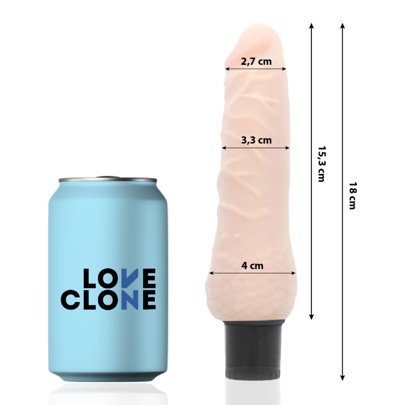 LOVECLONE - SVEN VIBRATORE REALISTICO AUTOLUBRIFICANTE 18,5 CM -O- 3,3 CM