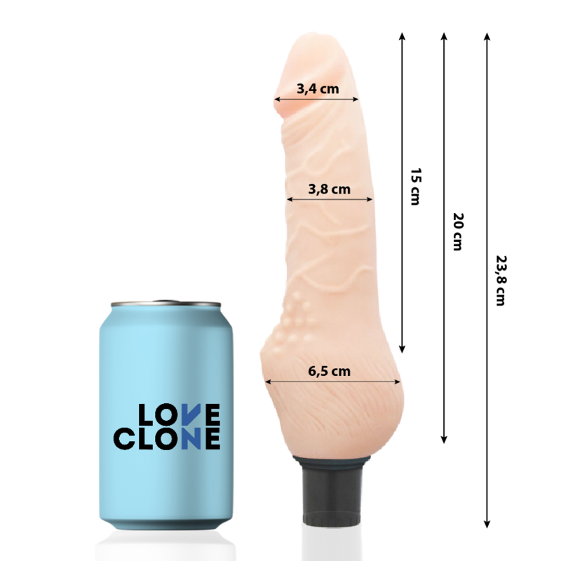LOVECLONE - DAVEN VIBRATORE REALISTICO AUTOLUBRIFICANTE 23,8 CM -O- 3,8 CM