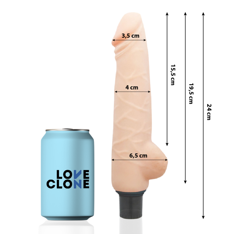 LOVECLONE - HARALD VIBRATORE REALISTICO AUTOLUBRIFICANTE 24 CM -O- 4 CM