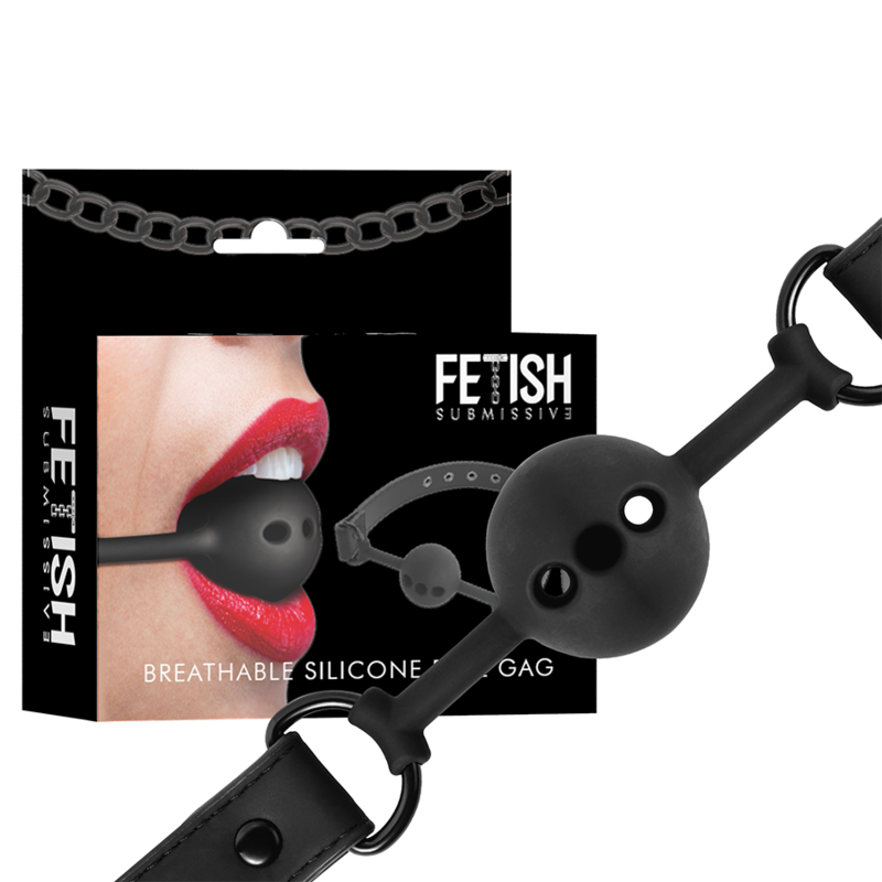 BONDAGE SOTTOMESSA FETISH - BALL GAG IN SILICONE TRASPIRANTE