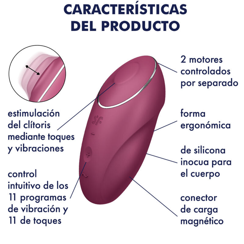 SATISFYER - TAP & CLIMAX 1 VIBRADOR LAY-ON GRIS