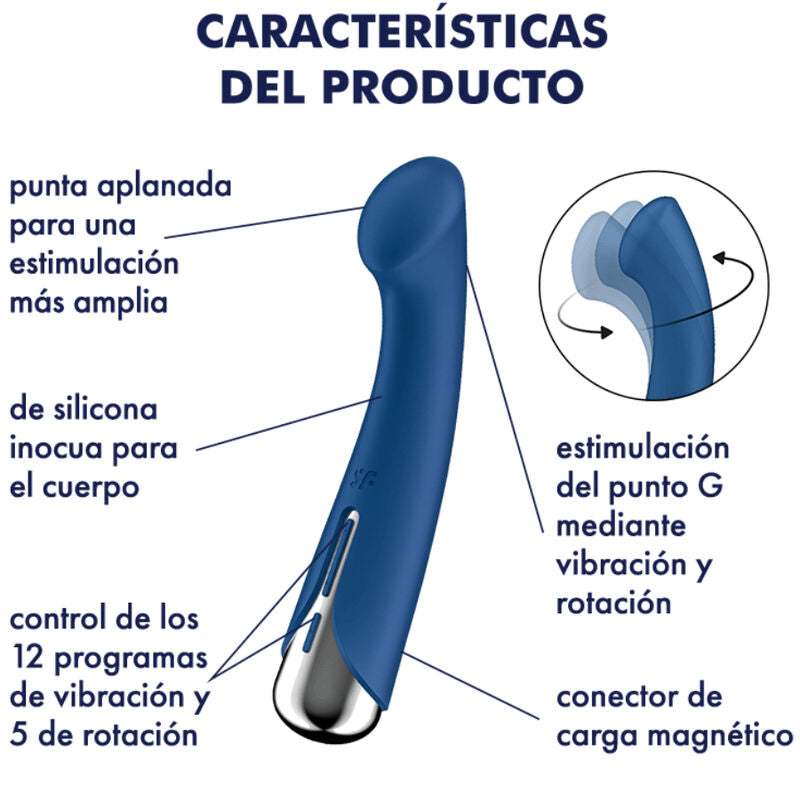 SATISFYER - SPINNING G-SPORT 1 VIBRADOR ROTADOR AZUL