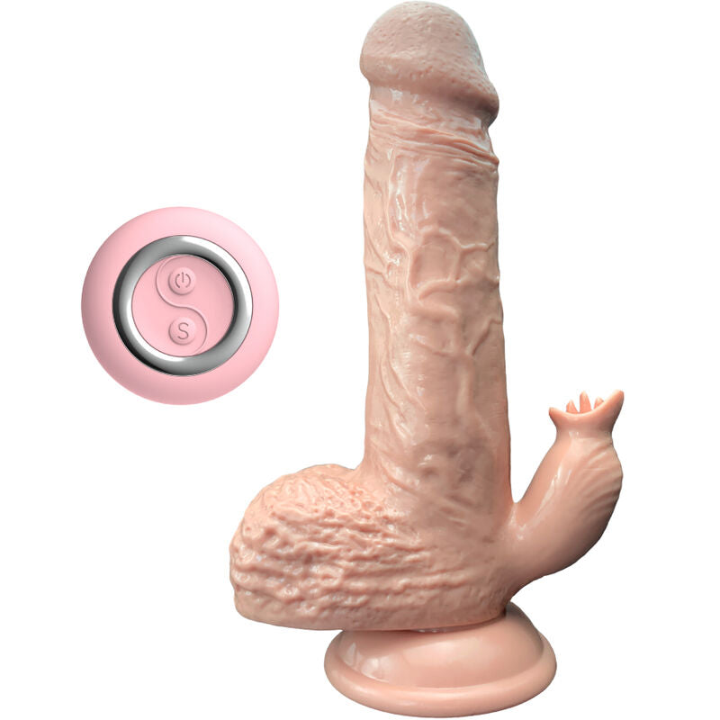 ARMONY - DILDO REALISTICO VIBRANTE E SPINTO CON LINGUA STIMOLANTE 19 CM