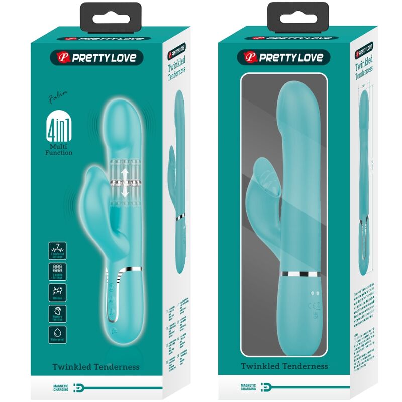 PRETTY LOVE - VIBRATORE CONIGLIO PERLA VERDE ACQUA
