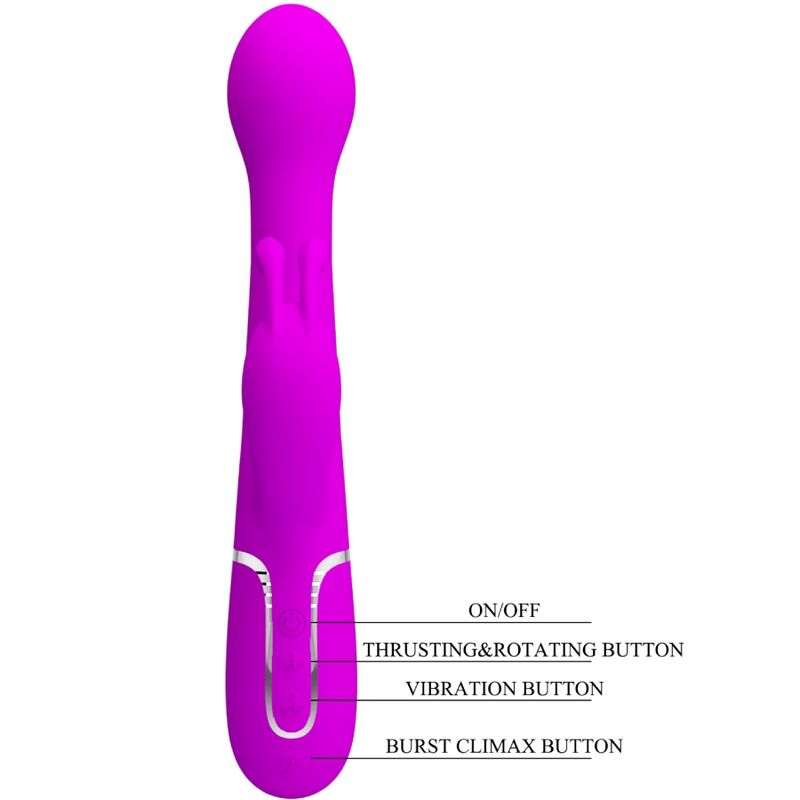 PRETTY LOVE - DEJON VIBRATORE RABBIT MULTIFUNZIONE 3 IN 1 VIOLA