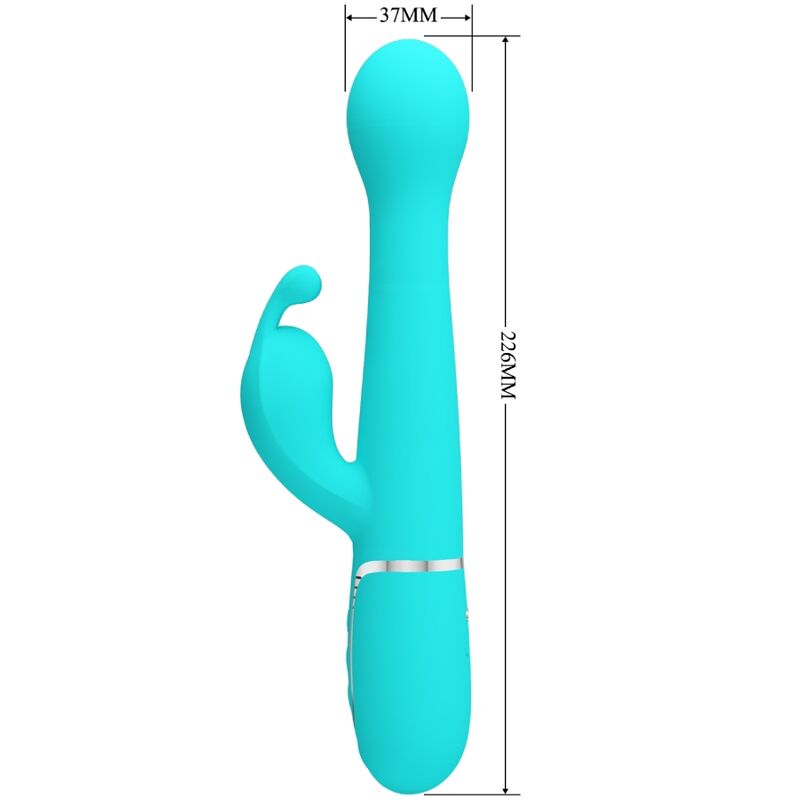 PRETTY LOVE - DEJON VIBRATORE RABBIT MULTIFUNZIONE 3 IN 1 VERDE ACQUA