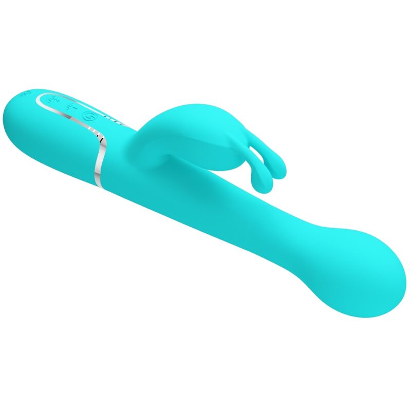 PRETTY LOVE - DEJON VIBRATORE RABBIT MULTIFUNZIONE 3 IN 1 VERDE ACQUA