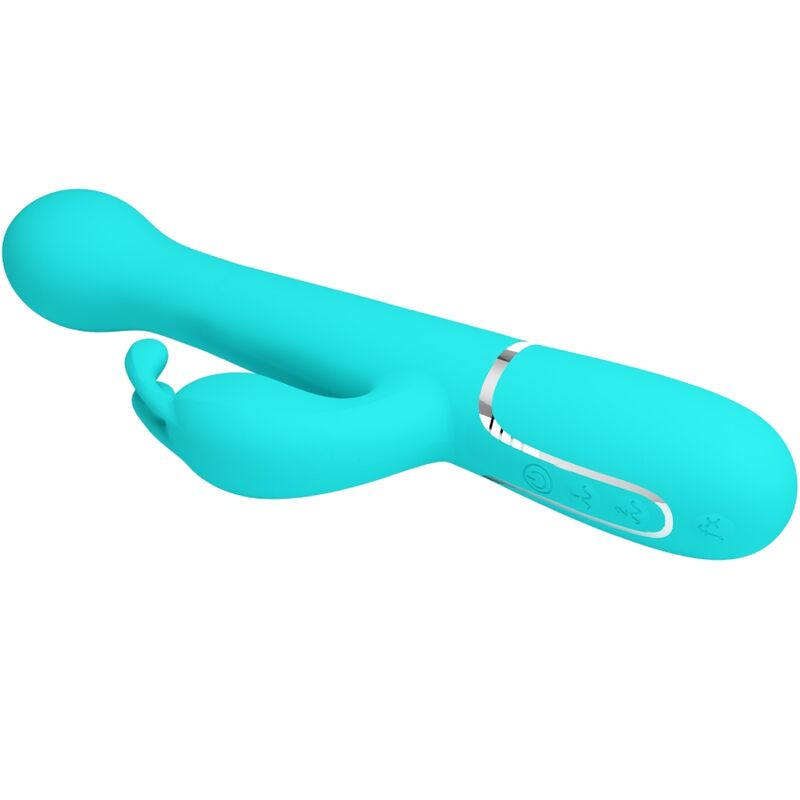PRETTY LOVE - DEJON VIBRATORE RABBIT MULTIFUNZIONE 3 IN 1 VERDE ACQUA
