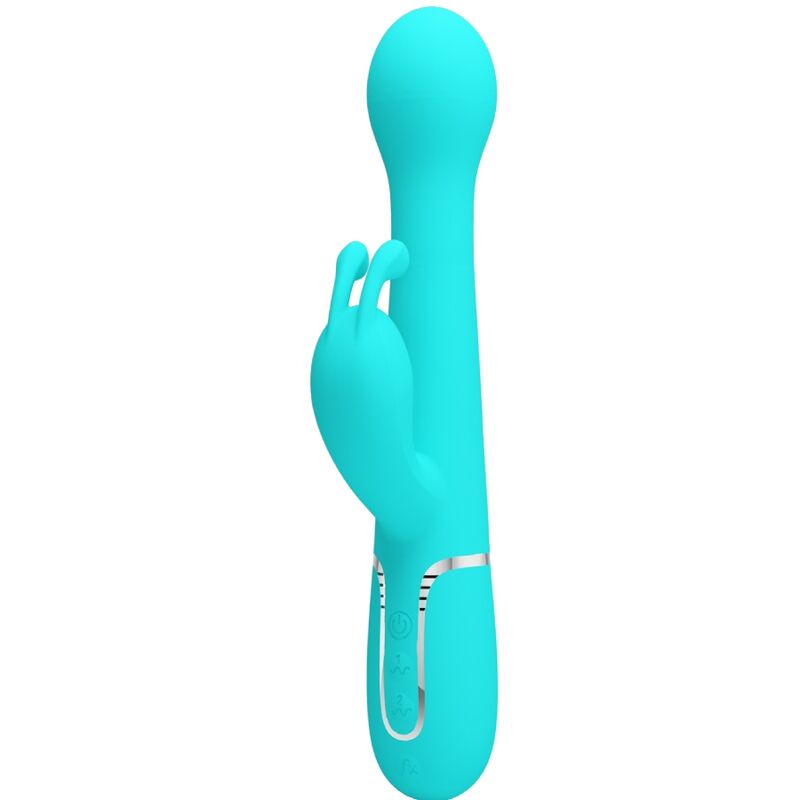 PRETTY LOVE - DEJON VIBRATORE RABBIT MULTIFUNZIONE 3 IN 1 VERDE ACQUA