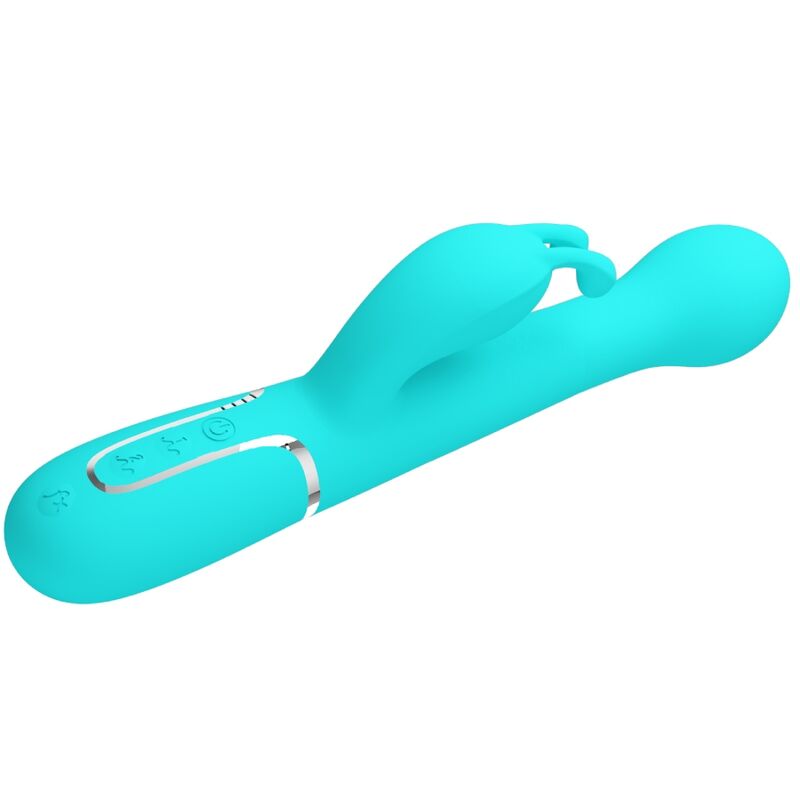 PRETTY LOVE - DEJON VIBRATORE RABBIT MULTIFUNZIONE 3 IN 1 VERDE ACQUA