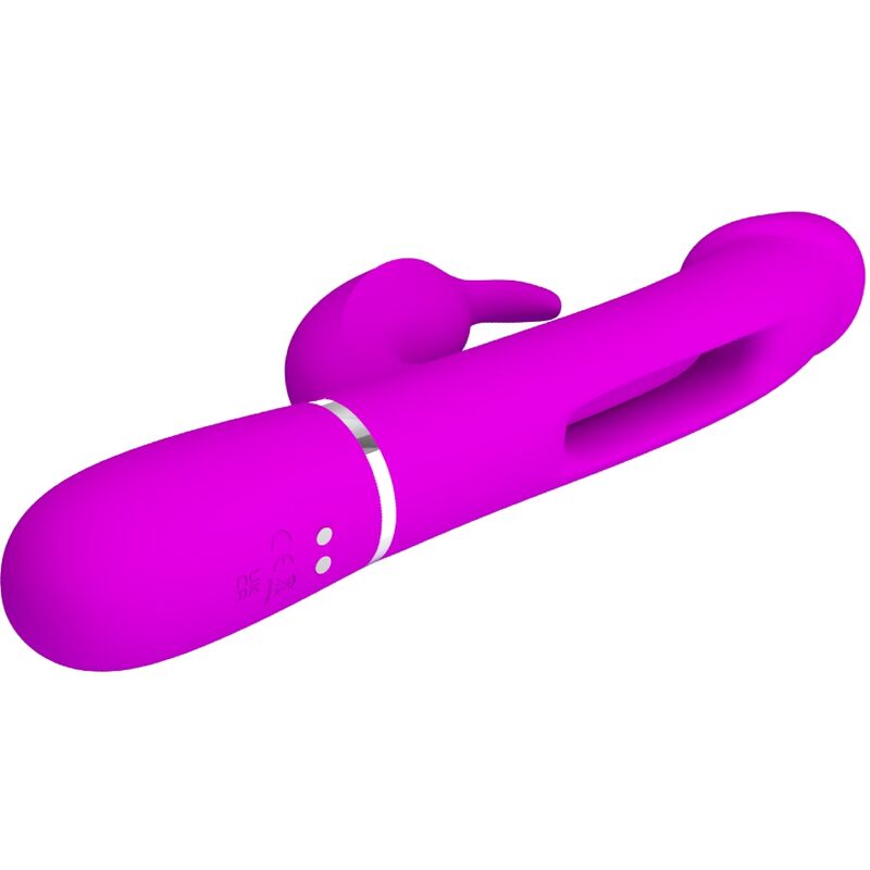 PRETTY LOVE - KAMPAS VIBRATORE CONIGLIO MULTIFUNZIONE 3 IN 1 CON LINGUA FUCSIA