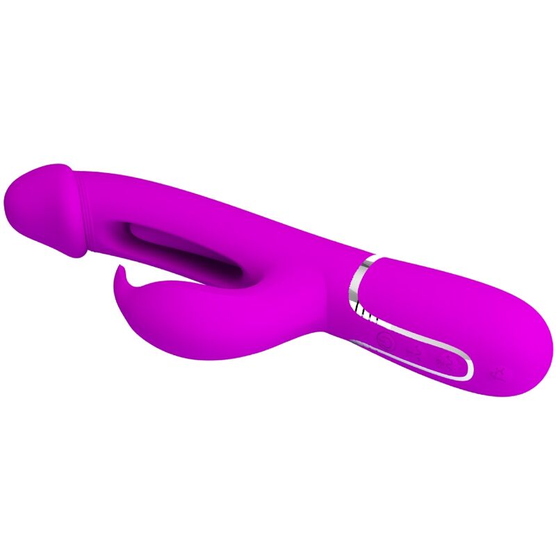 PRETTY LOVE - KAMPAS VIBRATORE CONIGLIO MULTIFUNZIONE 3 IN 1 CON LINGUA FUCSIA