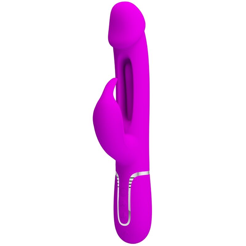 PRETTY LOVE - KAMPAS VIBRATORE CONIGLIO MULTIFUNZIONE 3 IN 1 CON LINGUA FUCSIA