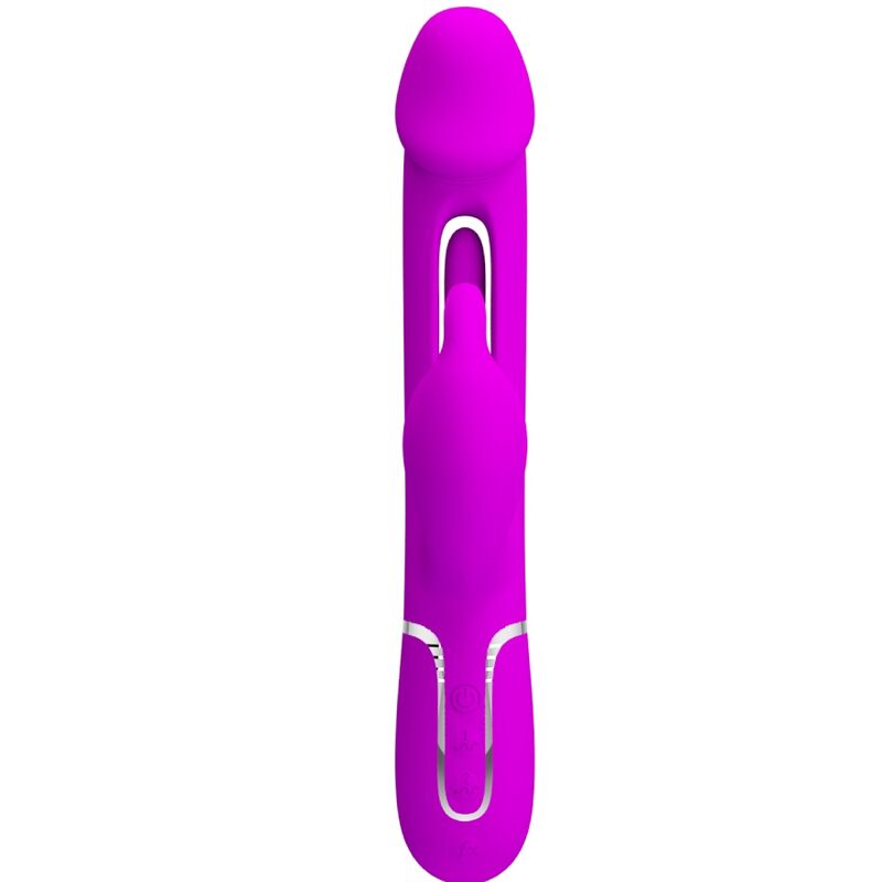 PRETTY LOVE - KAMPAS VIBRATORE CONIGLIO MULTIFUNZIONE 3 IN 1 CON LINGUA FUCSIA