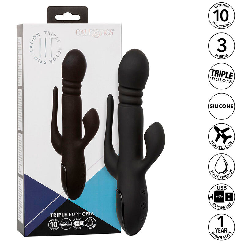CALEXOTICS - EUPHORIA TRIPLO VIBRATORE NERO