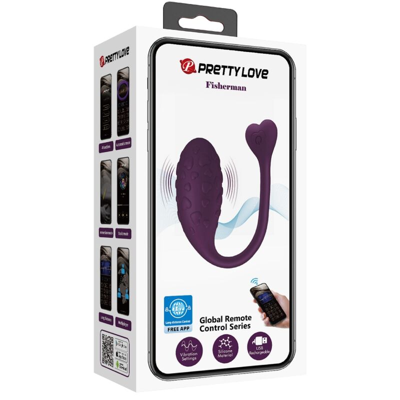 PRETTY LOVE - UOVO VIBRANTE LILLA CONTROLLATO DA APP FISHERMAN