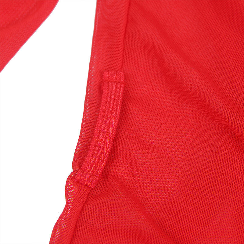 SUBBLIME - VESTAGLIA IN TESSUTO TRASPARENTE CON DETTAGLIO IN PIZZO ROSSO L/XL