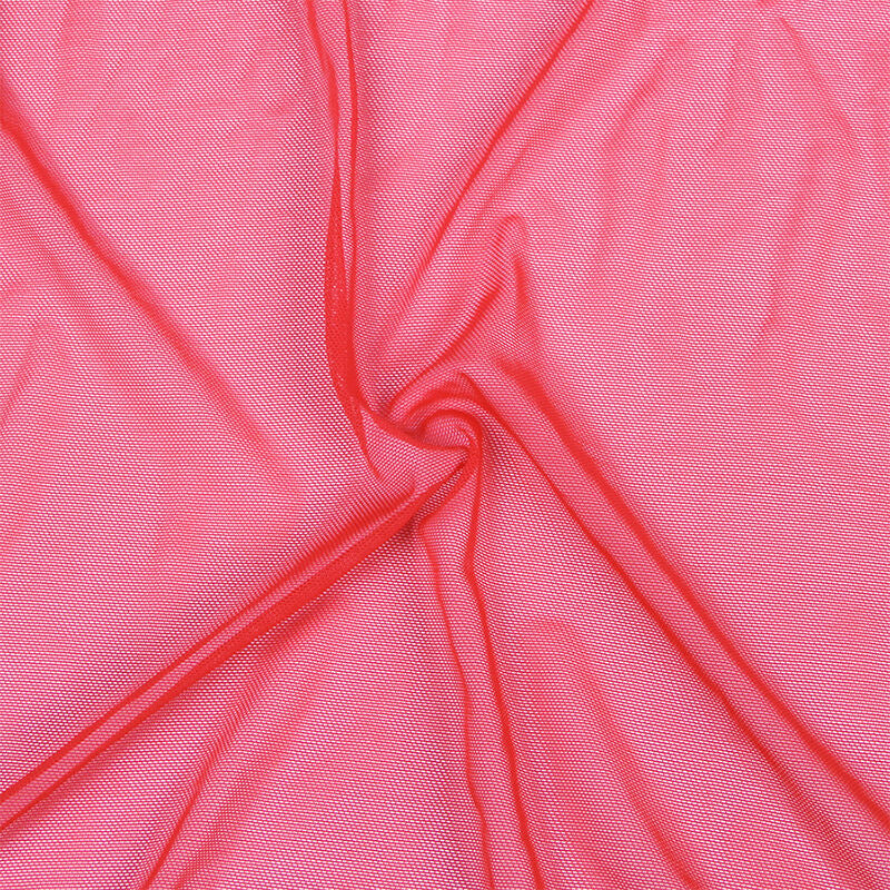SUBBLIME - VESTAGLIA IN TESSUTO TRASPARENTE CON DETTAGLIO IN PIZZO ROSSO L/XL