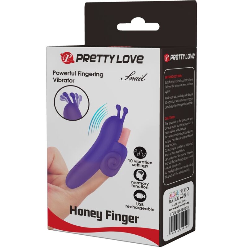 PRETTY LOVE - SNAIL POTENTE STIMOLATORE VIOLA PER LE DITA