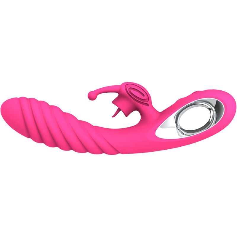 ARMONY - VIBRATORE VICKY RABBIT CON ANELLO TIRANTE FUCSIA PER LA LINGUA