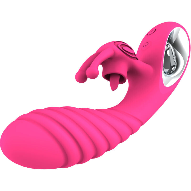 ARMONY - VIBRATORE VICKY RABBIT CON ANELLO TIRANTE FUCSIA PER LA LINGUA