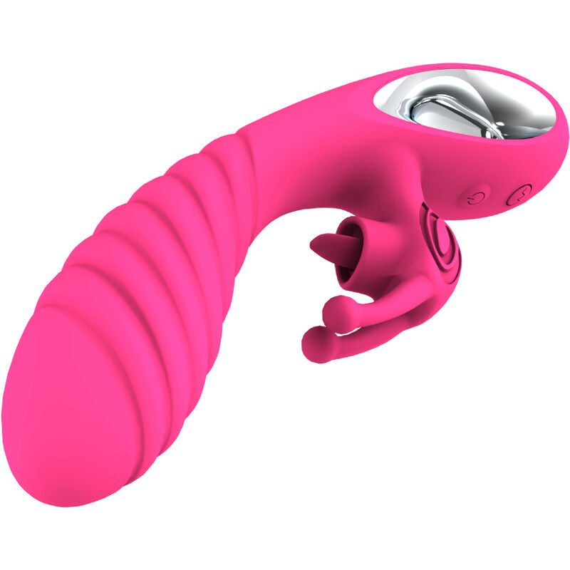 ARMONY - VIBRATORE VICKY RABBIT CON ANELLO TIRANTE FUCSIA PER LA LINGUA
