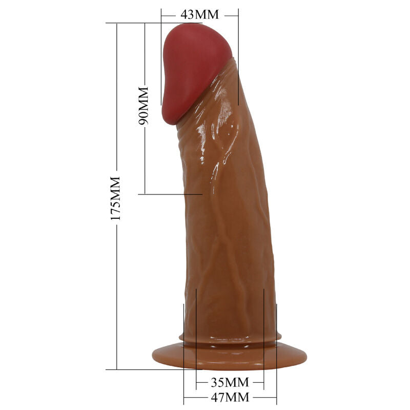 PRETTY LOVE - SLIP STARKS CON IMBRACATURA E VIBRAZIONE MULTIVELOCITÀ DILDO 17,5 CM MULATTO