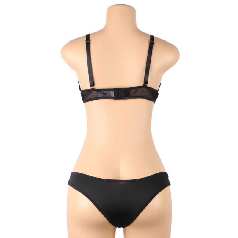 SUBBLIME - COMPLETO REGGISENO DUE PEZZI TRASPARENTE CON SPALLINE S/M