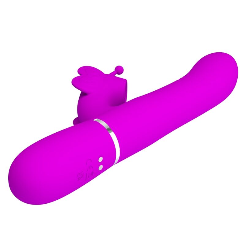 PRETTY LOVE - VIBRATORE RABBIT MULTIFUNZIONE 4 IN 1 FARFALLA FUCSIA