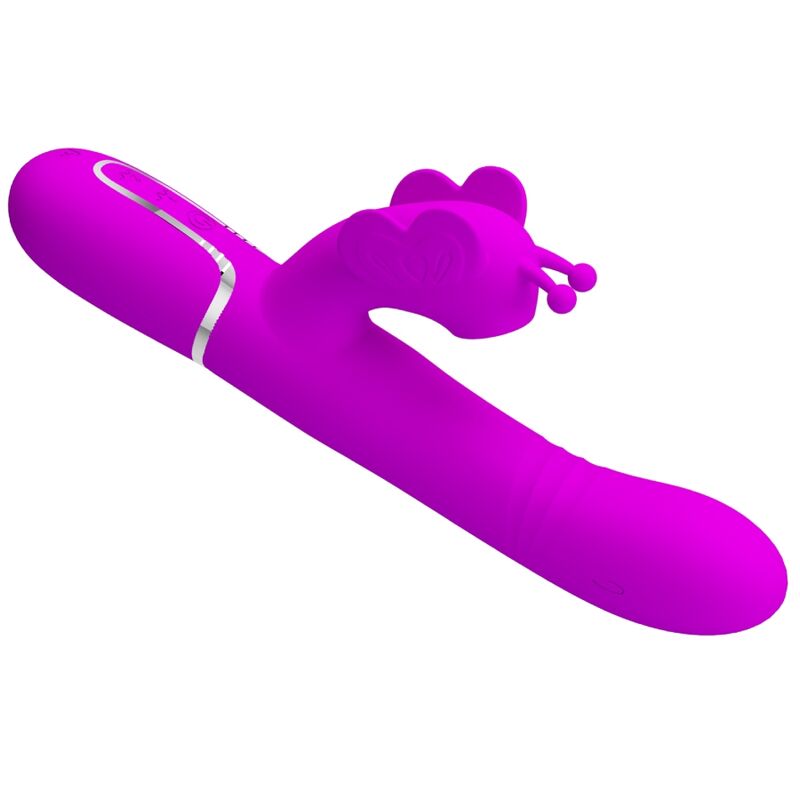 PRETTY LOVE - VIBRATORE RABBIT MULTIFUNZIONE 4 IN 1 FARFALLA FUCSIA