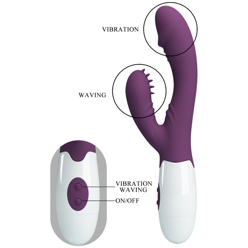 PRETTY LOVE - VIBRATORE ANDRE RABBIT E STIMOLATORE PUNTO G VIOLA