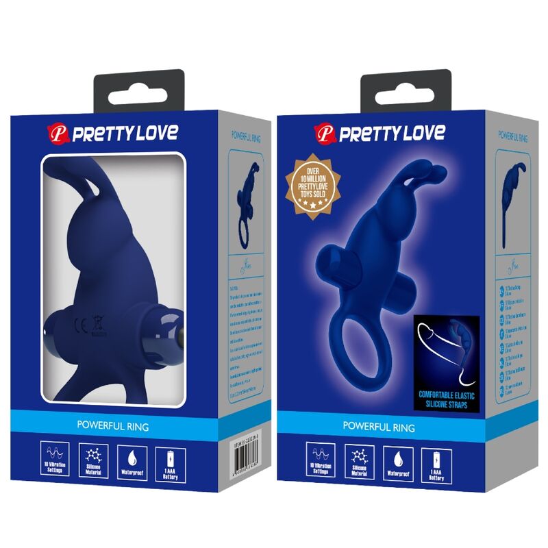PRETTY LOVE - ANELLO VIBRANTE CON CONIGLIO BLU JIRO