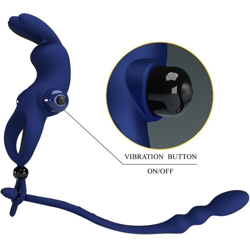 PRETTY LOVE - ANELLO VIBRANTE AYAD RABBIT CON TAPPO BLU