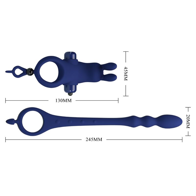 PRETTY LOVE - ANELLO VIBRANTE AYAD RABBIT CON TAPPO BLU