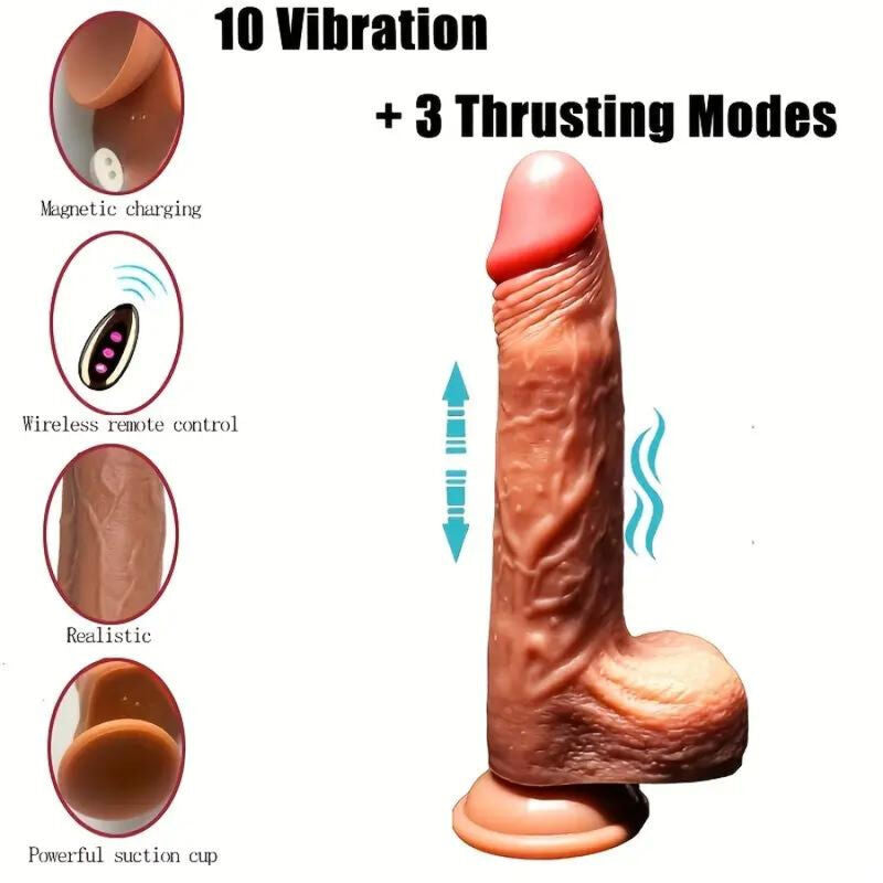 ARMONY - VIBRATORE DILDO REALISTICO E TELECOMANDO A SPINTA 22,5 CM