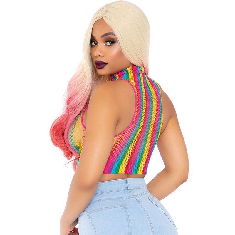 LEG AVENUE - TOP A RETE MULTICOLORE