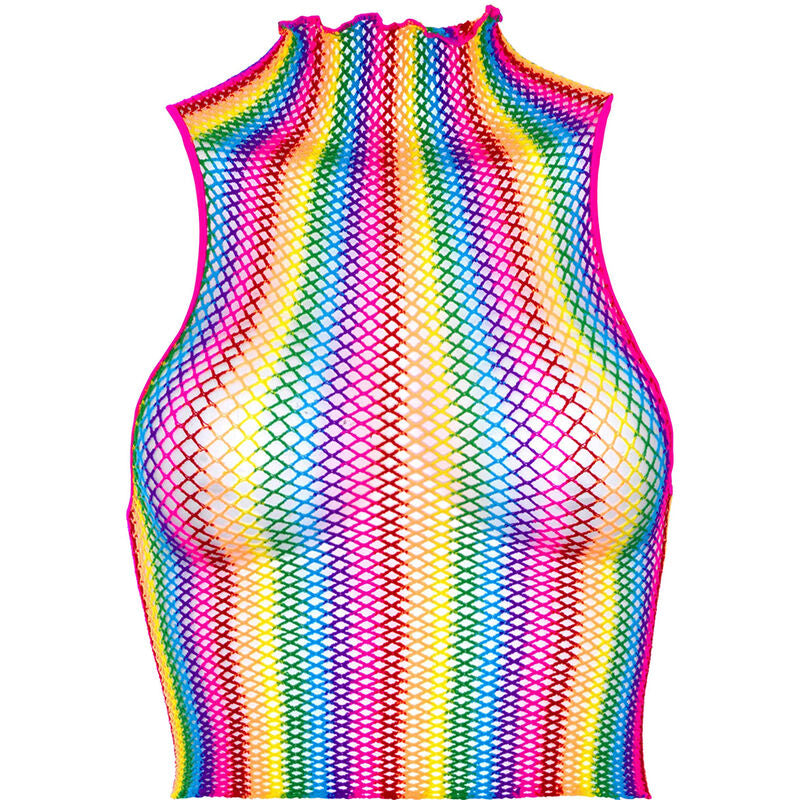 LEG AVENUE - TOP A RETE MULTICOLORE