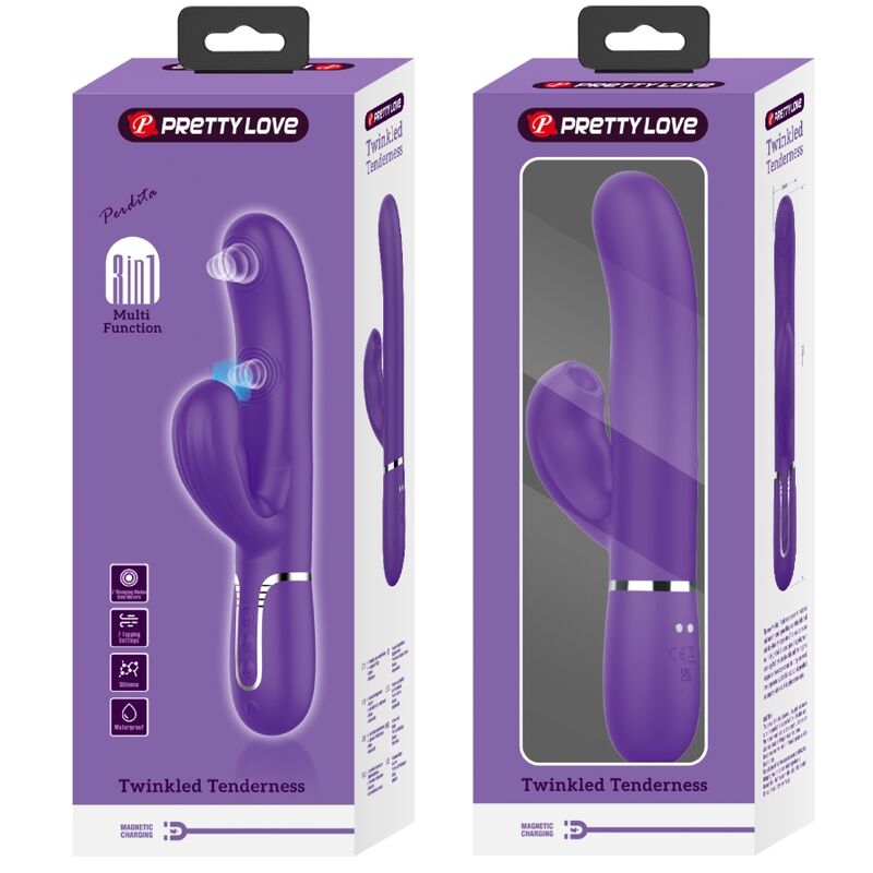 PRETTY LOVE - PERLITA VIBRATORE PUNTO G MULTIFUNZIONE 3 IN 1 VIOLA