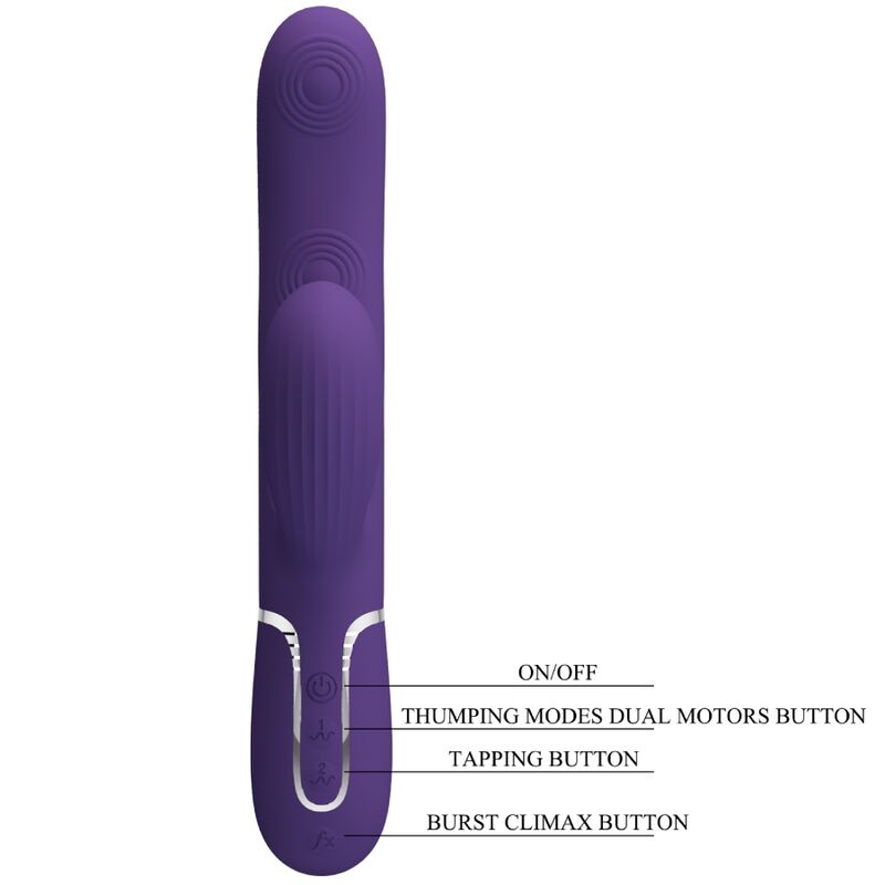 PRETTY LOVE - PERLITA VIBRATORE PUNTO G MULTIFUNZIONE 3 IN 1 VIOLA