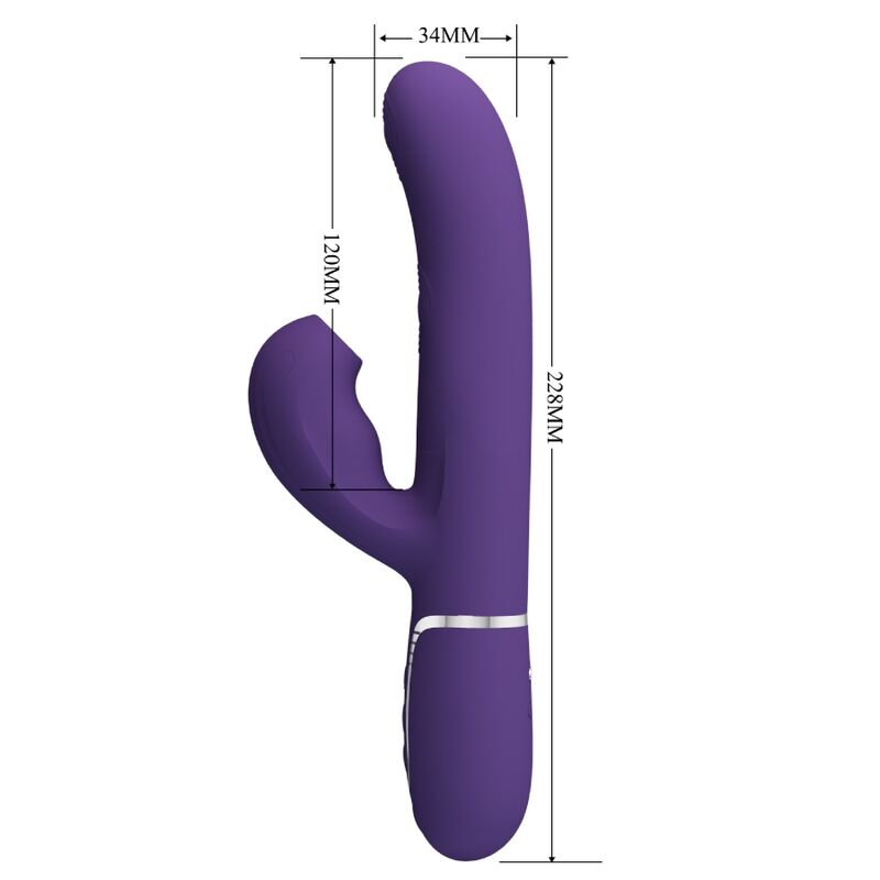 PRETTY LOVE - PERLITA VIBRATORE PUNTO G MULTIFUNZIONE 3 IN 1 VIOLA