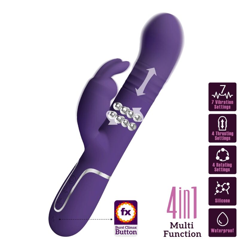 PRETTY LOVE - VIBRATORE RABBIT 4 IN 1 COALE VIOLA