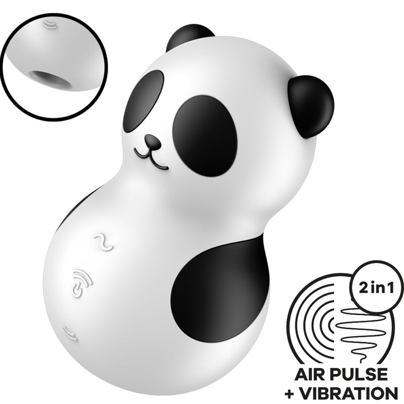 SATISFYER - STIMOLATORE E VIBRATORE PANDA TASCABILE NERO E BIANCO
