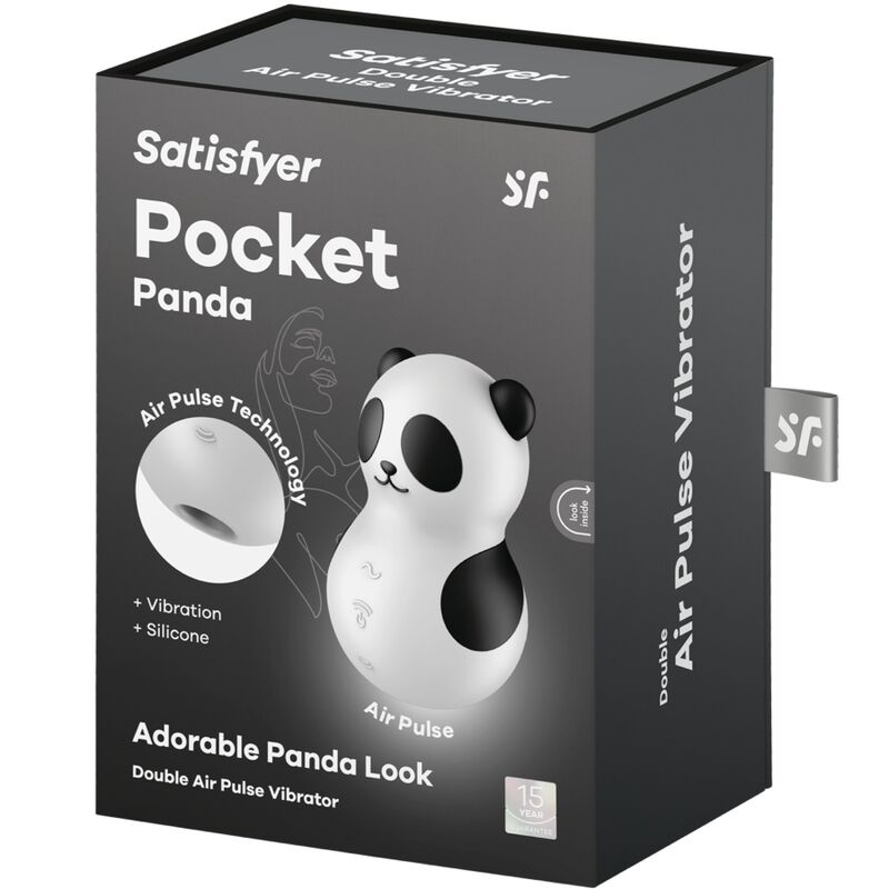 SATISFYER - STIMOLATORE E VIBRATORE PANDA TASCABILE NERO E BIANCO