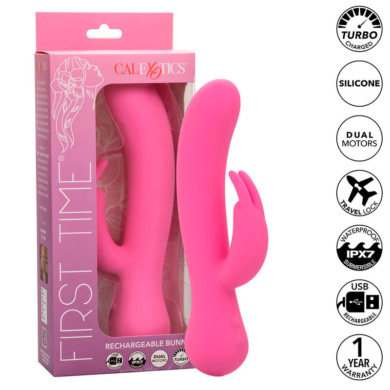 CALEXOTICS - VIBRATORE RABBIT RICARICABILE PER LA PRIMA VOLTA ROSA
